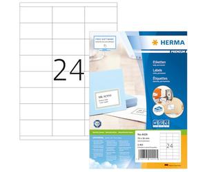 Herma 4429 Étiquettes 70 x 35 Premium A4 2400 pièces Blanc