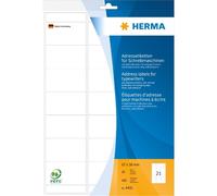 Herma 4431 4431 Étiquettes d'adresse pour machines à écrire A4 67x38 mmPapier mat Coins ronds 420 pcs.