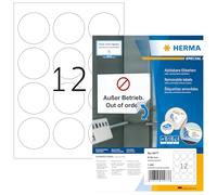 Herma 4477 Étiquettes movables/amovibles diamètre 60 A4 1200 pièces Blanc