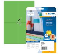 HERMA 4564 étiquettes autocollantes colorées, 4 étiquettes par feuille A4, 20 feuilles, 105 x 148 mm, 80 étiquettes, vierges amovibles, étiquettes autocollantes pour imprimante laser et jet d'encre,