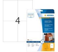 Herma 4576 résistante aux intempéries Film Étiquettes (A4, 105 x 148 mm résidus Mat Résistant Lot de 80), blanc Blanc G