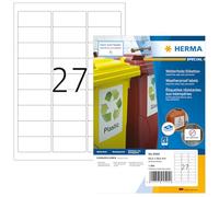 HERMA 4594 Lot de 1080 étiquettes autocollantes autocollantes pour imprimante à jet d'encre DIN A4 63,5 x 29,6 mm Blanc mat