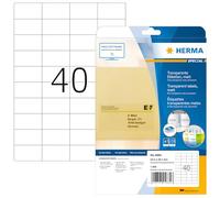 Herma 4684 Étiquettes en plastique A4 52,5 x 29,7 mm 1000 pièces Transparent