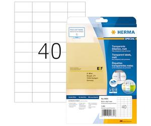 Herma 4684 Étiquettes en plastique A4 52,5 x 29,7 mm 1000 pièces Transparent