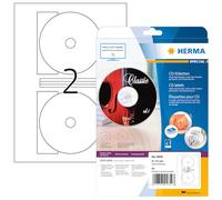 Herma 4850 Étiquettes maxi de CD jet d'encre diamètre 116 A4 50 pièces Blanc