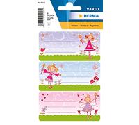 HERMA 4918 Étiquettes de livres à écrire Princesse (76 x 35 mm, 6 autocollants nominatifs, papier pailleté) auto-adhésives permanentes pour livres, cahiers, boîtes, ménage, coloré