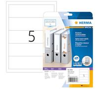 Herma Étiquettes classeur 5032 – non-adhésif, enduit, perforé, blanc 54 x 190 mm 125 étiquettes