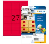 Herma 5045 Étiquettes 63,5 x 29,6 A4 540 pièces Rouge fluo