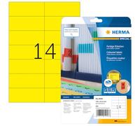 HERMA 5058 étiquettes colorées jaunes amovibles, 640 feuilles, 105 x 42,3 mm, 14 par feuille A4, 8960 autocollants, autocollants, imprimables, papier mat, vierges