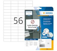 Herma 5080 Étiquettes movables/amovibles 52,5 x 21,2 A4 Blanc