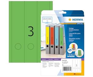 Herma 5139 Étiquettes classeur 61 x 297 A4 60 pièces Vert
