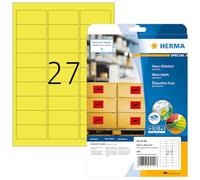 Herma 5140 Étiquettes 63,5 x 29,6 A4 540 pièces Jaune fluo