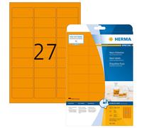 HERMA 5141 Self Adhesive Coloured Labels, 27 Labels per A4 Sheet, 20 Sheets, 63.