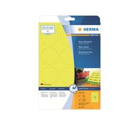 Herma 5152 5152 Étiquettes A4 jaune fluo Ø 60 mm rond papier mat 240 pcs.