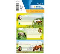 HERMA 5568 Lot de 6 étiquettes pour livre d'étiquetage chevaux - 76 x 35 mm - Autocollantes - Lignées - Pour l'école, les enfants, les filles, les garçons - Multicolore