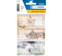 HERMA 5569 Book Labels for Labelling, Cats (76 x 35 mm, 6 Name Stickers, Paper,