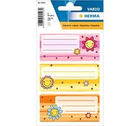 HERMA 5593 Lot de 9 étiquettes pour livres à étiqueter - 76 x 35 mm - Autocollants lignés - Pour l'école, les enfants, les filles, les garçons - Multicolore