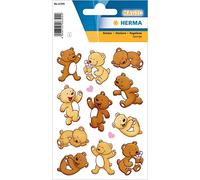 HERMA 6399 Autocollants Ours Petits Grands Lot de 11 Autocollants Animaux 3D avec Motif Ours Mignon Étiquettes Enfants pour Album Photo, Agenda, Album de Poésie, Scrapbooking Décoration