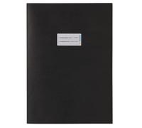 HERMA 7096 Protège-cahiers, format A4, en papier noir, avec champ d'inscription, en papier recy t couleurs riches, pour cahiers scolaires, colorées