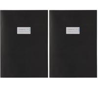 HERMA 7096 Protège-cahiers, format A4, en papier noir, avec champ d'inscription, en papier recy t couleurs riches, pour cahiers scolaires, colorées (Lot de 2)