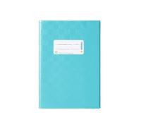 HERMA 7436 Protège-cahier A5 en raphia turquoise avec étiquette et structure en raphia en film polypropylène résistant et facile à nettoyer
