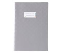 HERMA 7448 Lot de 25 couvertures pour cahiers - Format A4 - Couverture avec étiquette de nom - Effet raphia - Film de polypropylène résistant et lavable - Gris