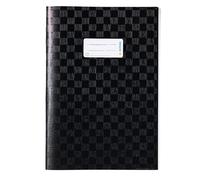 HERMA 7449 Pochette A4 en polypropylène imitation lin noir, protège-cahier scolaire avec étiquette, résistante et facile à nettoyer