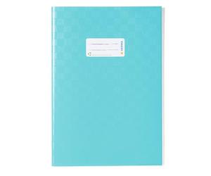 HERMA 7456 Lot de 1 cahiers en polypropylène résistant et facile à nettoyer avec étiquette et structure en raphia Turquoise Format A4