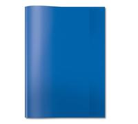 HERMA 7493 Protège-cahiers A4 en film polypropylène résistant et facile à nettoyer - Bleu transparent - Pour cahiers d'école - Coloré
