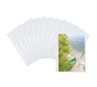 HERMA 7566 Lot de 250 pochettes pour dossiers photo, 20 x 30 cm, 1 compartiment, utilisables des deux côtés, pochettes pour cartes postales, pochettes perforées, blanches