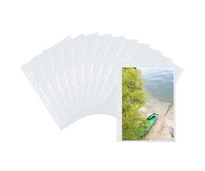 HERMA 7566 Lot de 250 pochettes pour dossiers photo, 20 x 30 cm, 1 compartiment, utilisables des deux côtés, pochettes pour cartes postales, pochettes perforées, blanches