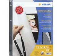 HERMA 7577 Cartes photo 232 x 297 mm 230 g/m² 20 feuilles avec papier parchemin structuré réglables des deux côtés Noir