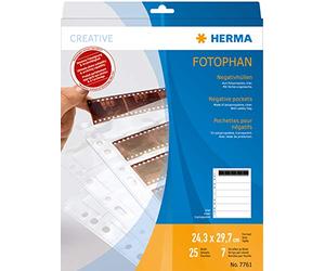 Herma 7761 Lot de 25 Pochettes perforées Transparent