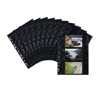 Herma 7784 Pack de 10 feuilles de pochettes pour photos 90 x 130 mm orientation paysage (Noir)
