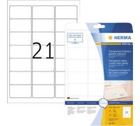 Herma 8017 Etiquette plastique 63.5 x 38.1 mm film, brillant transparent 525 pc(s) fixation permanente imprimante laser