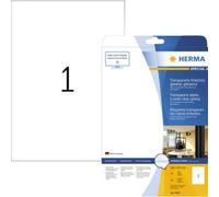 Herma 8020 Etiquette plastique 210 x 297 mm film, brillant transparent 25 pc(s) fixation permanente imprimante laser