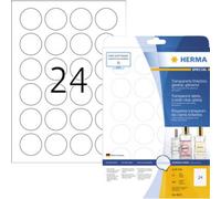 Herma 8023 Etiquette plastique Ø 40 mm film, brillant transparent 600 pc(s) fixation permanente imprimante laser, photocopieuse