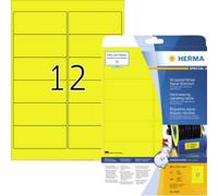 Herma 8029 Etiquette fluorescente 99.1 x 42.3 mm film de polyester jaune 300 pc(s) fixation extra-forte imprimante laser