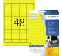 Herma 8030 Etiquette plastique 45.7 x 21.2 mm film de polyester jaune 1200 pc(s) fixation extra-forte imprimante laser