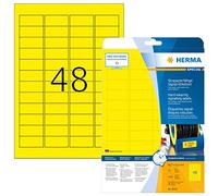 Herma 8030 Etiquette plastique 45.7 x 21.2 mm film de polyester jaune 1200 pc(s) fixation extra-forte imprimante laser