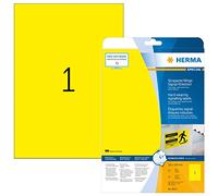 Herma Étiquettes adhésives à imprimer 8033 – A4 Jaune, Laser, Permanent, Mat