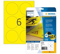 Herma Étiquette plastique 8035 – 85×85 mm, polyester jaune, 150 pcs, extra-forte, imprimante laser