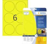 Herma 8035 Etiquette plastique 85 x 85 mm film de polyester jaune 150 pc(s) fixation extra-forte imprimante laser, imprimante