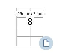 Herma 8408 d'étiquettes universelles dataprint, 105 x 74,25 mm, blanc