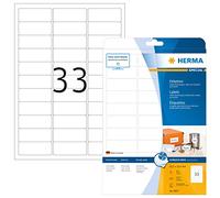 HERMA Special - Papier - mat - auto-adhésif permanent - enduit - blanc - 63.5 x 25.4 mm - 90 g/m² - 825 étiquette(s) (25 feuille(s) x 33) étiquettes G