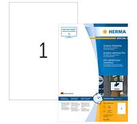 Herma 9501 Pack de 50 étiquettes A4 film ultra-adhésif mat pour l'extérieur résistant aux intempéries 210 x 297 mm (Blanc) (Import Allemagne)