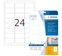 HERMA 9532 Self Adhesive Film Labels, 24 Labels per A4 Sheet, 10 Sheets, 63.5 x