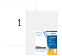 HERMA 9542 Lot de 10 feuilles de polyéthylène mat résistant aux intempéries Format A3 (297 x 420 mm, 10 feuilles de polyéthylène mat) autocollantes, imprimables, 10 étiquettes adhésives, blanc