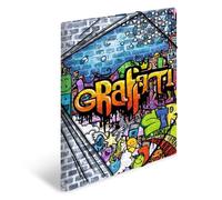 HERMA ArtLine Graffiti 19239 Lot de 3 chemises A3 en plastique pour enfant avec impression intérieure et élastique