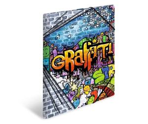 HERMA ArtLine Graffiti 19239 Lot de 3 chemises A3 en plastique pour enfant avec impression intérieure et élastique
